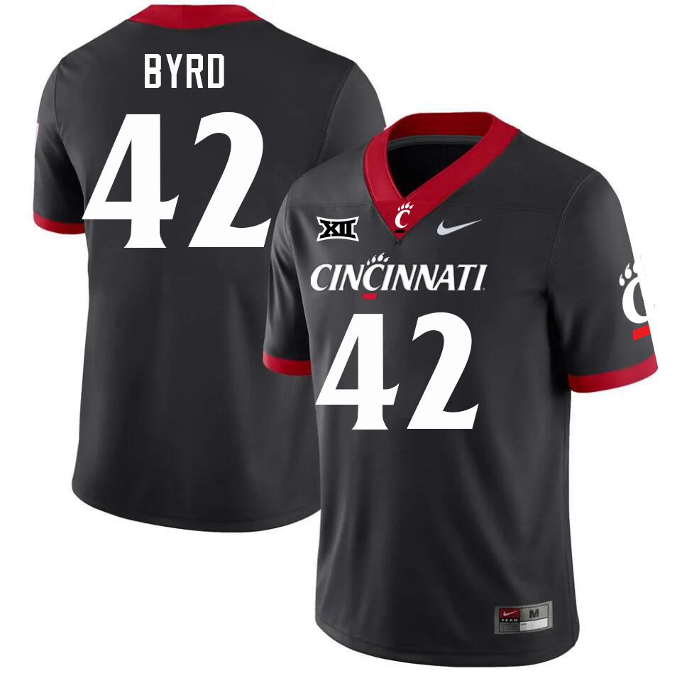 Cincinnati Bearcats #42 Stephan Byrd Big 12 Conference College Football Jerseys Stitched Sale-Black